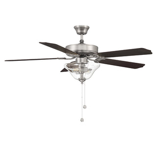 52" 2-Light Ceiling Fan in Brushed Nickel