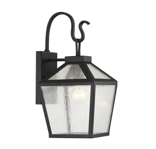 Woodstock 1-Light Outdoor Wall Lantern in Black
