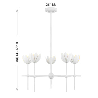 5-Light Chandelier in Bisque White