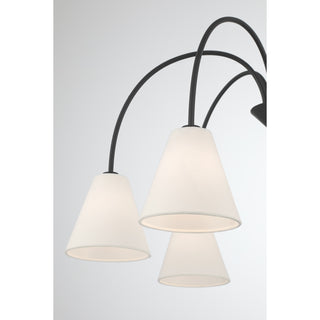 6-Light Chandelier in Matte Black