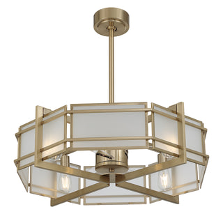 Canterbury 4-Light Fan D'Lier in Noble Brass