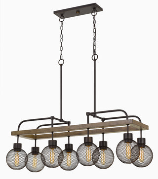 60W X 8 Forio Metal Chandelier With Mesh Round Shade (Edison Bulbs Not Included)