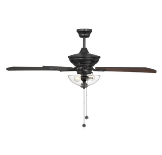 52" 2-Light Outdoor Ceiling Fan in Matte Black