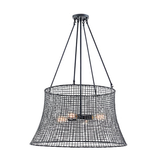 Longleaf 4-Light Outdoor Chandelier in Matte Black