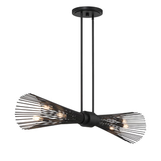 Longfellow 6-Light Linear Chandelier in Matte Black
