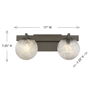 Darien 2-Light Bathroom Vanity Light in Mediterranean Bronze