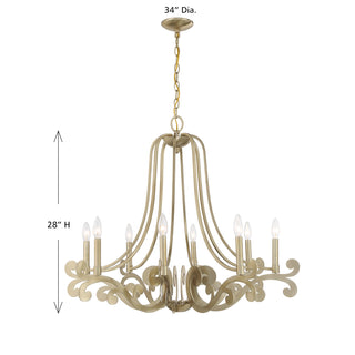 Lombard 8-Light Chandelier in Noble Brass