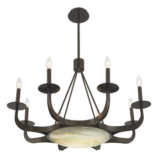 Salford 9-Light Chandelier in Mediterranean Bronze by Dann Foley
