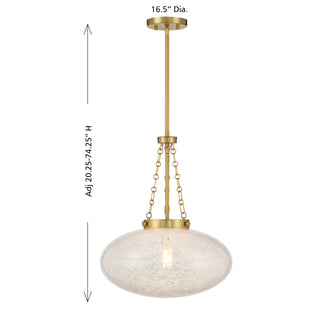 Willow 1-Light Pendant in Warm Brass