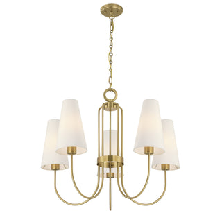 Wilkes 5-Light Chandelier in Warm Brass by Dann Foley