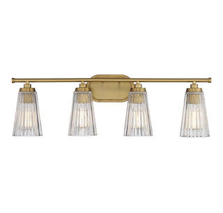 Chantilly 4-Light Bathroom Vanity Light in Warm Brass