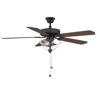 52" 2-Light Ceiling Fan in Matte Black