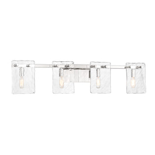 Genry 4-Light Bathroom Vanity Light in Polished Nickel