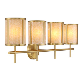 Camden 4-Light Bathroom Vanity Light in Warm Brass