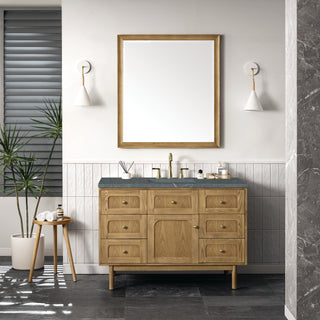48 Inch Laurent Dual Mount Vanity in Light Natural Oak / Parisien Bleu Top