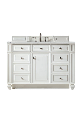 48 Inch Bristol Freestanding Vanity in Bright White / Ethereal Noctis Top
