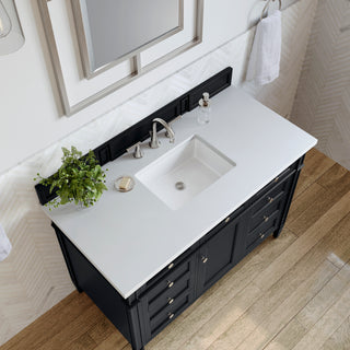 48 Inch Brittany Freestanding Vanity in Black Onyx / White Zeus Top