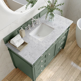 48 Inch Brittany Freestanding Vanity in Smokey Celadon / Carrara White Top