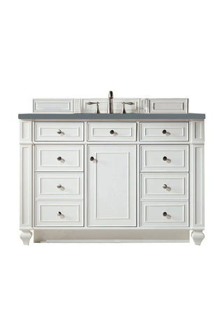 48 Inch Bristol Freestanding Vanity in Bright White / Cala Blue Top