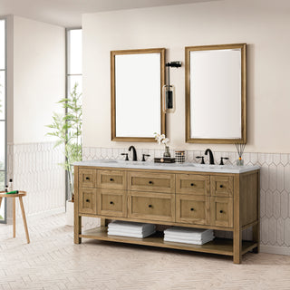 72 Inch Breckenridge Freestanding Vanity in Light Natural Oak / Victorian Silver Top