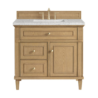 36 Inch Lorelai Freestanding Vanity in Light Natural Oak / Eternal Jasmine Pearl Top