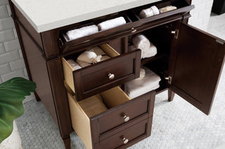 36 Inch Brittany Freestanding Vanity in Burnished Mahogany / Lime Delight Top