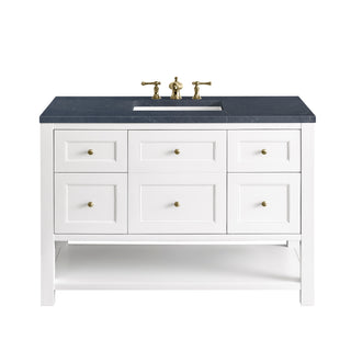 48 Inch Breckenridge Freestanding Vanity in Bright White / Charcoal Soapstone Top