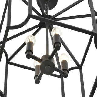 Hylena 15" Wide 4-Light Pendant - Textured Black