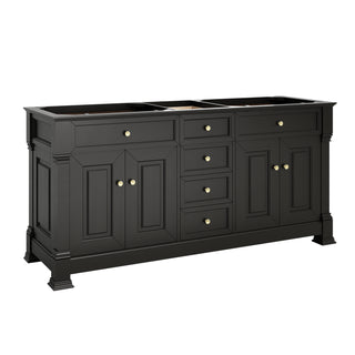 72 Inch Brookfield Freestanding Vanity in Black Onyx / Parisien Bleu Top