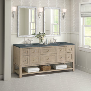 72 Inch Breckenridge Freestanding Vanity in Whitewashed Oak / Parisien Bleu Top
