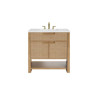 36 Inch Solene Freestanding Vanity in Seaside Oak / Arctic Fall Top