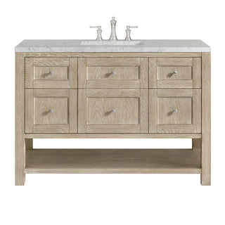 48 Inch Breckenridge Freestanding Vanity in Whitewashed Oak / Eternal Jasmine Pearl Top
