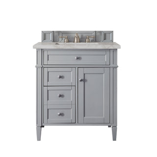 30 Inch Brittany Freestanding Vanity in Urban Gray / Victorian Silver Top