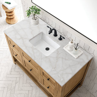48 Inch Breckenridge Freestanding Vanity in Light Natural Oak / Victorian Silver Top