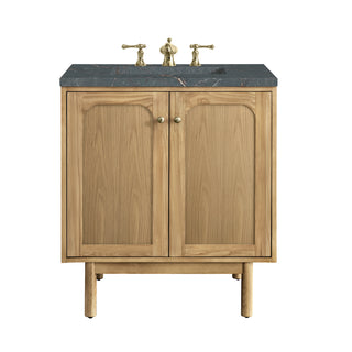 30 Inch Laurent Dual Mount Vanity in Light Natural Oak / Parisien Bleu Top