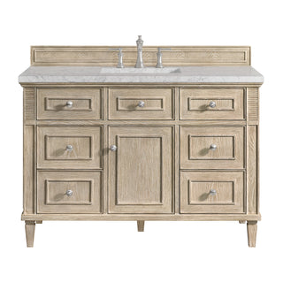 48 Inch Lorelai Freestanding Vanity in Whitewashed Oak / Eternal Jasmine Pearl Top