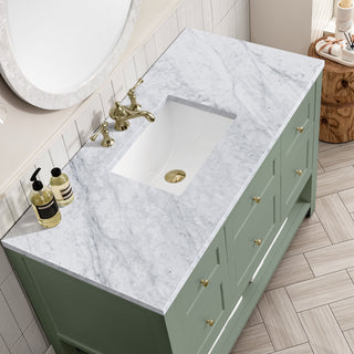 48 Inch Breckenridge Freestanding Vanity in Smokey Celadon / Carrara White Top