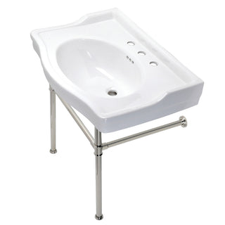 Victorian 29.94 Inch Console Sink in White
