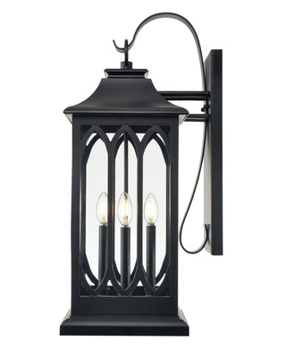 Mallorey 3-Light Outdoor Wall Sconce Powder Coated Black