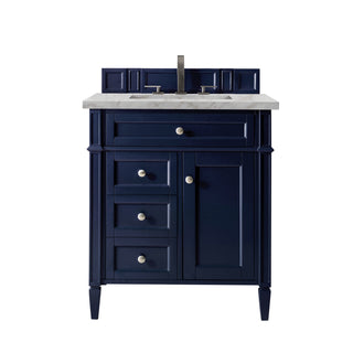 30 Inch Brittany Freestanding Vanity in Victory Blue / Victorian Silver Top