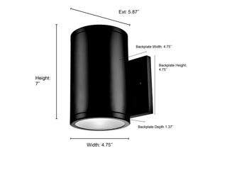 Vegas 1-Light Outdoor Wall Sconce Powder Coated Black