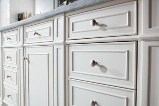 60 Inch Bristol Freestanding Vanity in Bright White / Carrara White Top