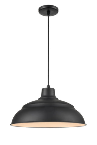 R Series 1-Light Cord Hung Warehouse Satin Black