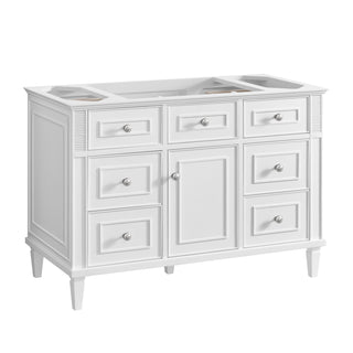 48 Inch Lorelai Freestanding Vanity in Bright White / Carrara White Top