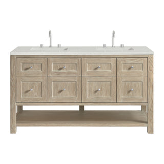 60 Inch Breckenridge Freestanding Vanity in Whitewashed Oak / Lime Delight Top