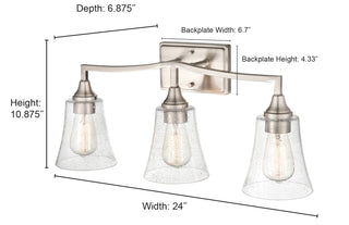 Caily 3-Light Vanity Brushed Nickel