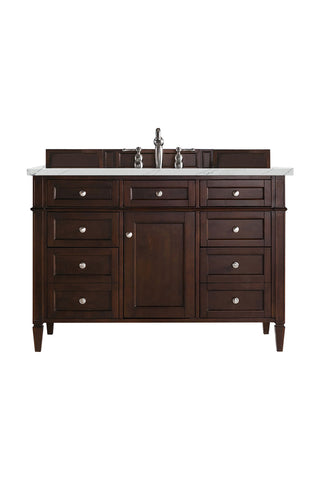 48 Inch Brittany Freestanding Vanity in Burnished Mahogany / Ethereal Noctis Top
