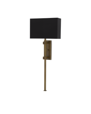 Edmund Brass Wall Sconce, Black Shade