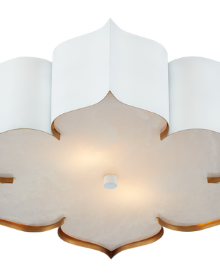 Grand Lotus White Flush Mount