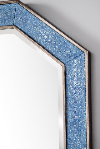 Tangent 30" Mirror, Silver w/ Delft Blue